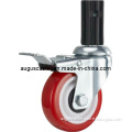 Medium Duty/ Thread Stem Rubber with Brake Round Red PU